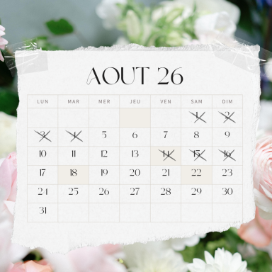 calendrier disponibilités Julie Roggia Harpiste aout 2026