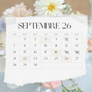 calendrier disponibilités septembre 2026