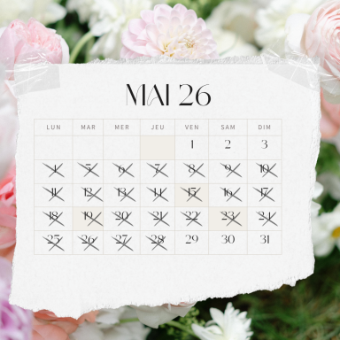 calendrier disponibilités Julie Roggia Harpiste mai 2026